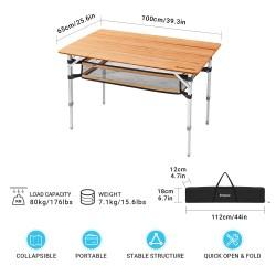 Kingcamp Bamboo Flodable Table 100X65 Cm Kc2016 - Bzaaarz Kuwait