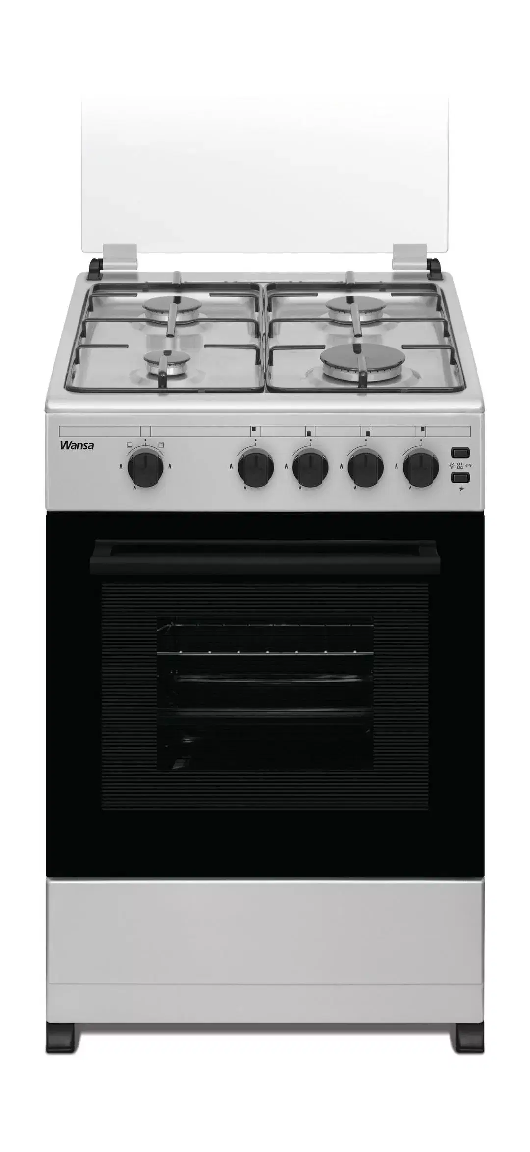 WANSA  Gas Cooker, 4 Burners, 50x50 cm - Stainless Steel